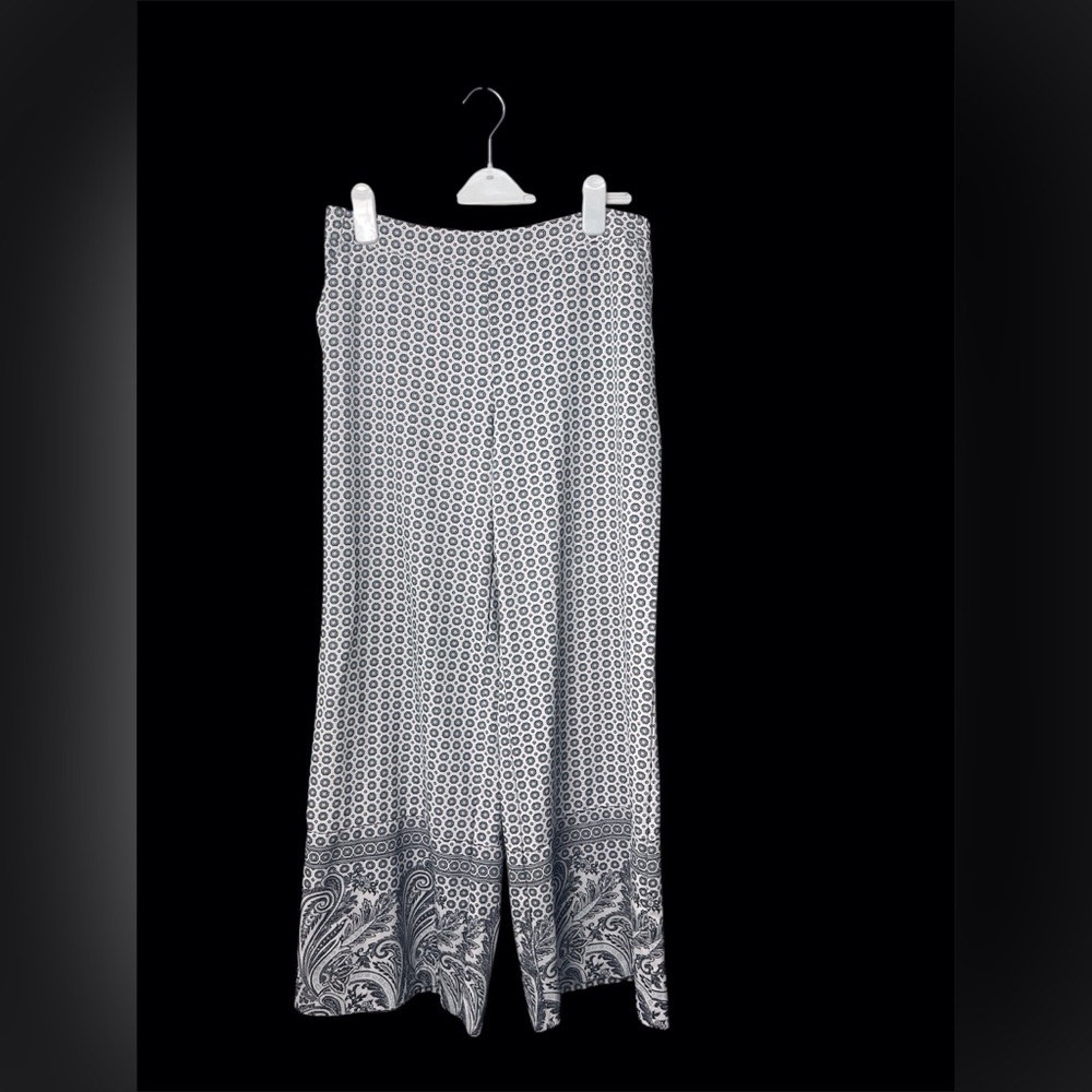 New York & Company Black and White Wide Leg Pants